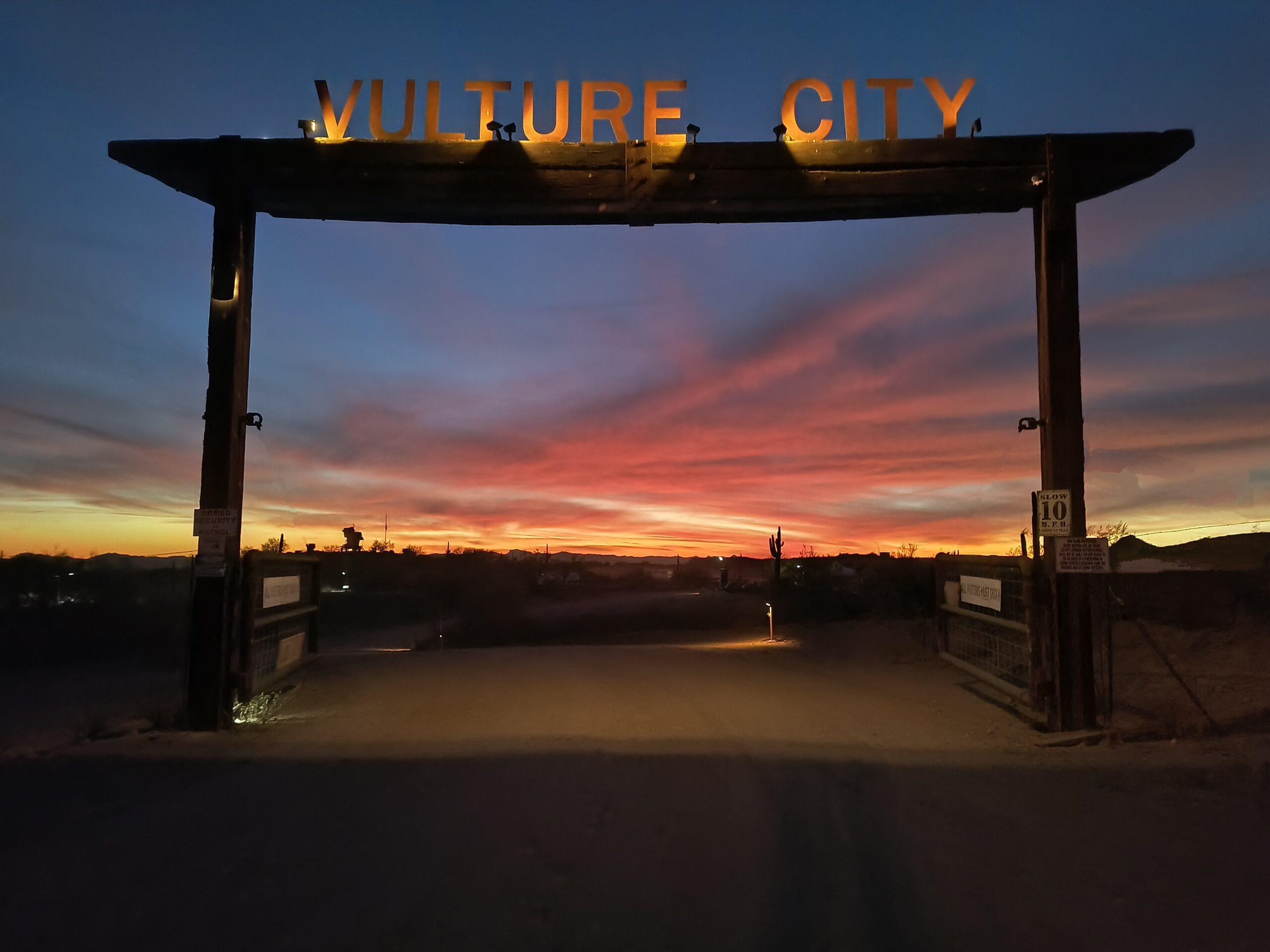 Vulture City during sunset