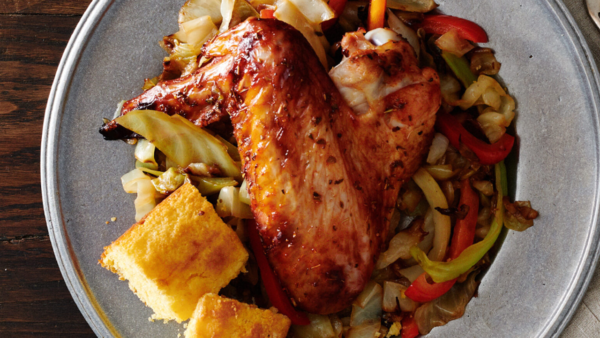 Bambi’s Honey Turkey Wings and Smoked Turkey Cabbage