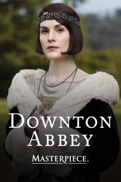 A poster with a photo of Lady Mary Crawley