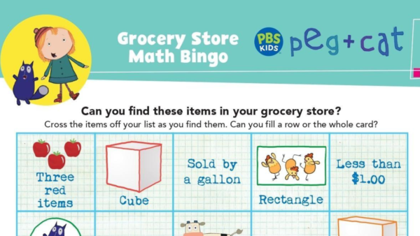 Grocery Store Math Bingo