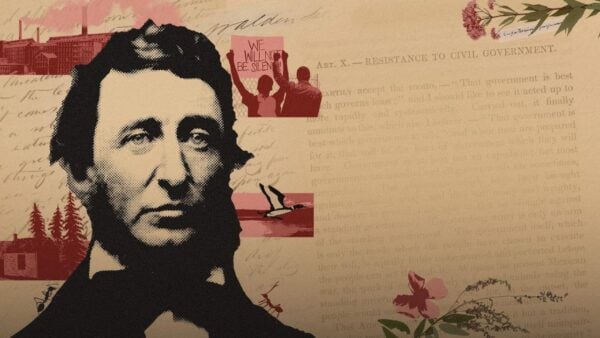A graphic with Henry David Thoreau