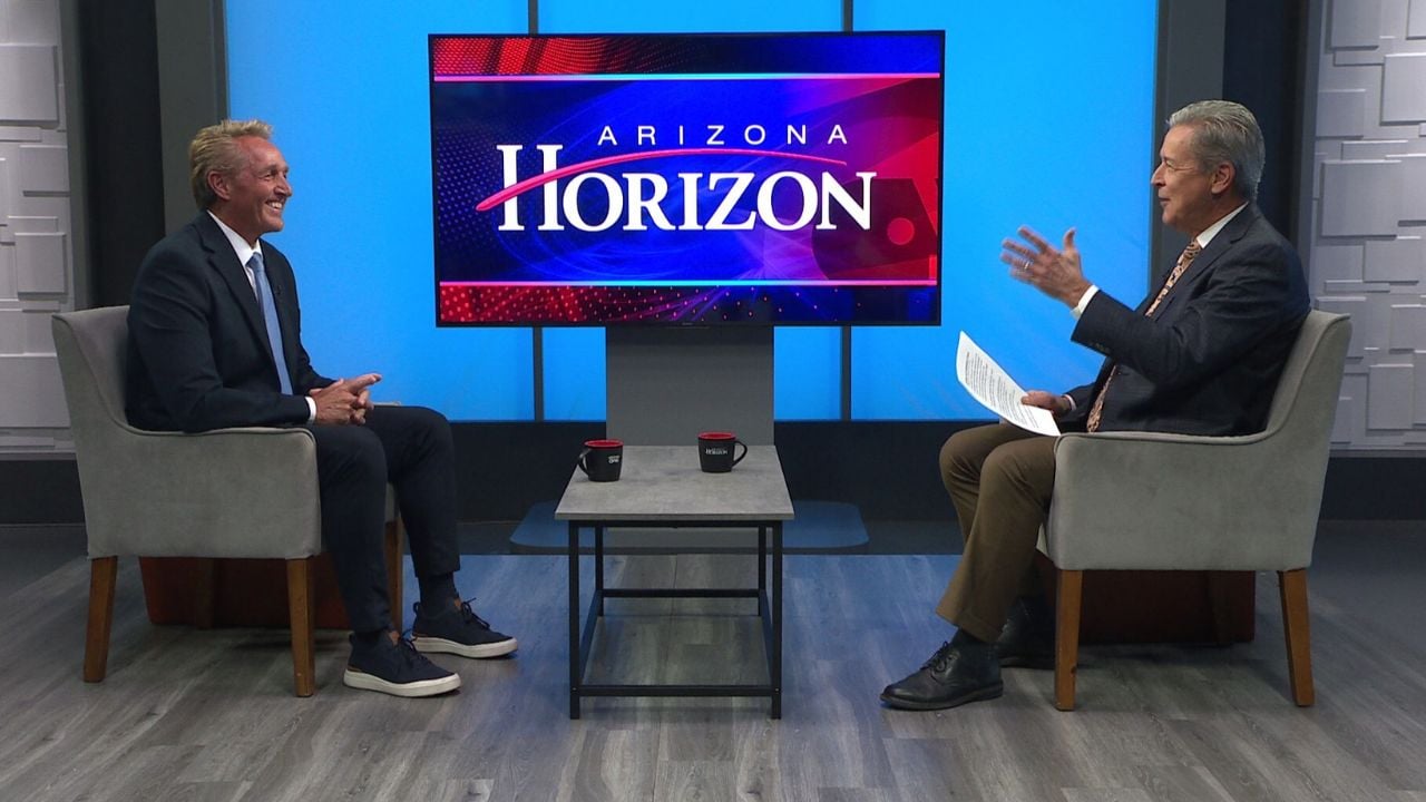 Ted Simons on the set of