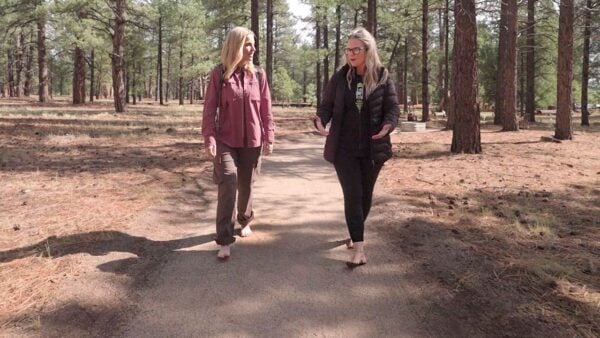 Kristen Keogh and guest hiking the Barefoot Trail