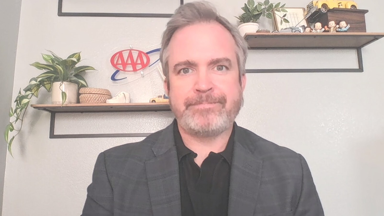 Ted Simons on the set of 