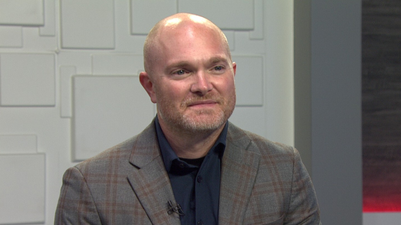 Ted Simons on the set of 