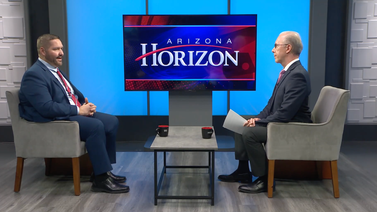 Ted Simons on the set of 