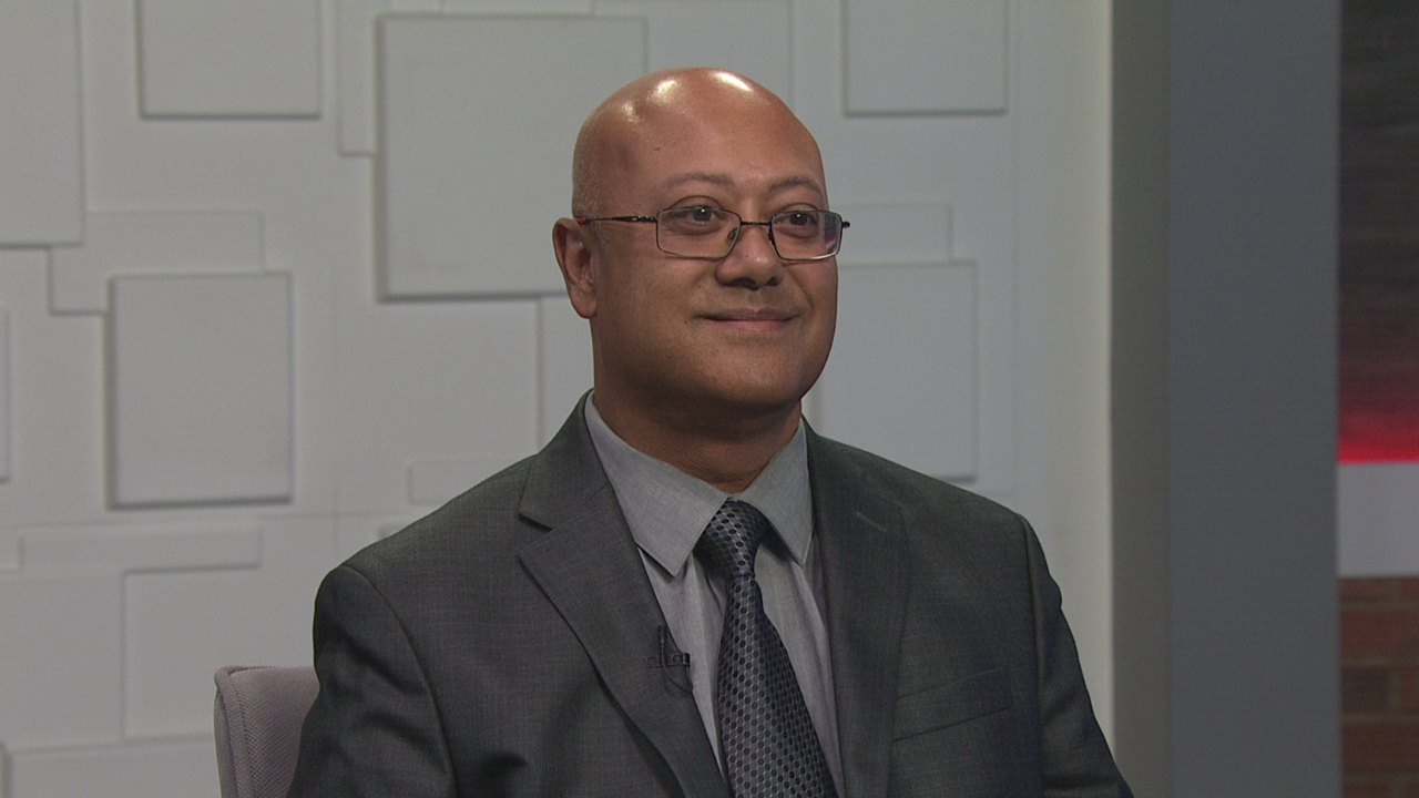 Ted Simons on the set of 