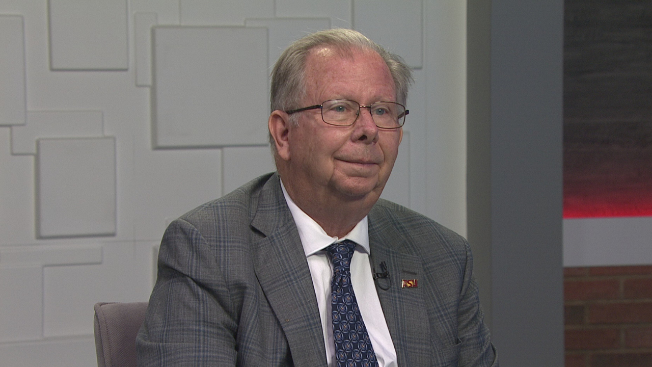 Ted Simons on the set of 