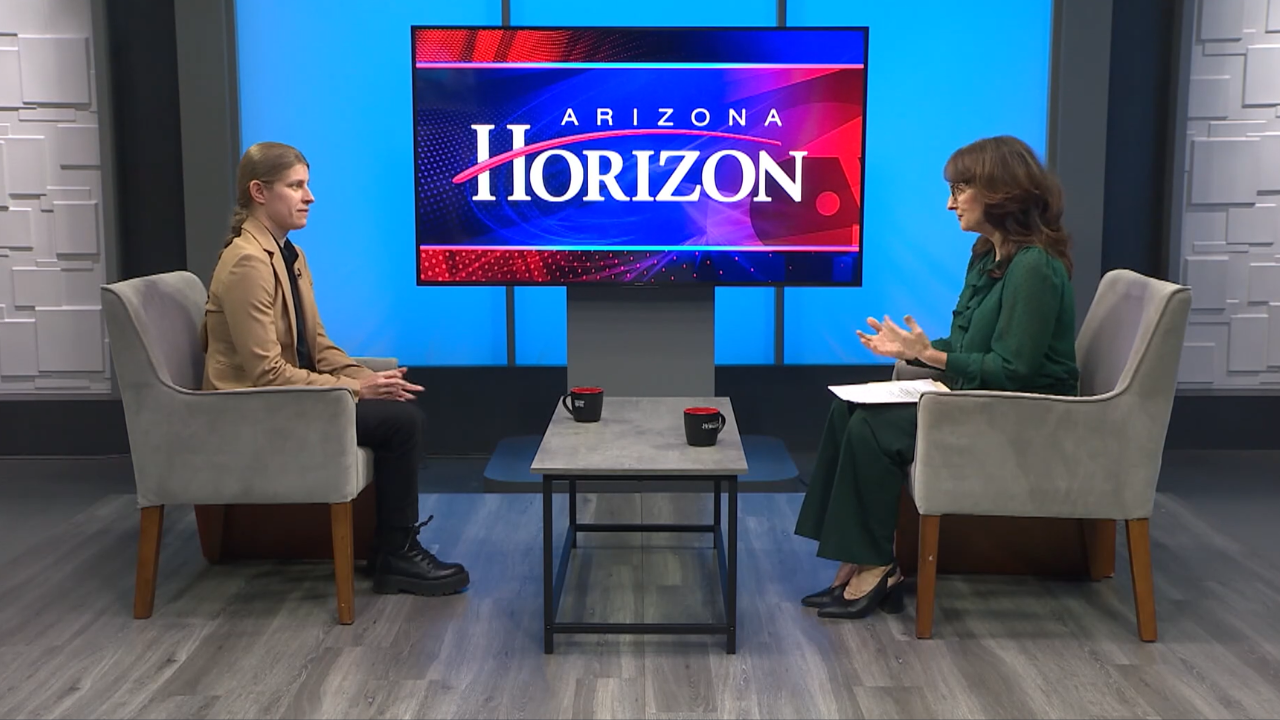 Ted Simons on the set of 