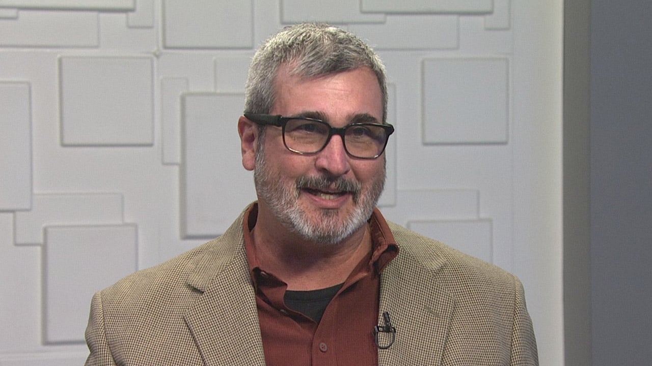 Ted Simons on the set of 