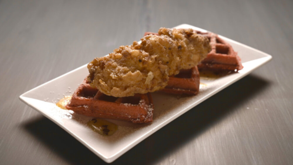 A Chicken and Red Velvet Waffles recipe from PBS Foods