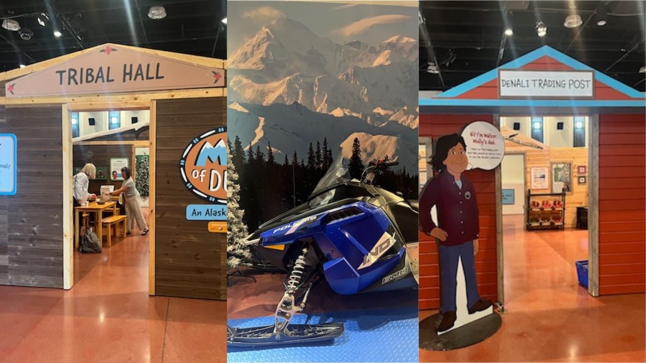 A collage of photos from the Molly of Denali Experience