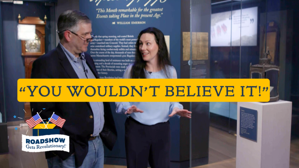 The host of "Roadshow Gets Revolutionary" highlights various American artifacts