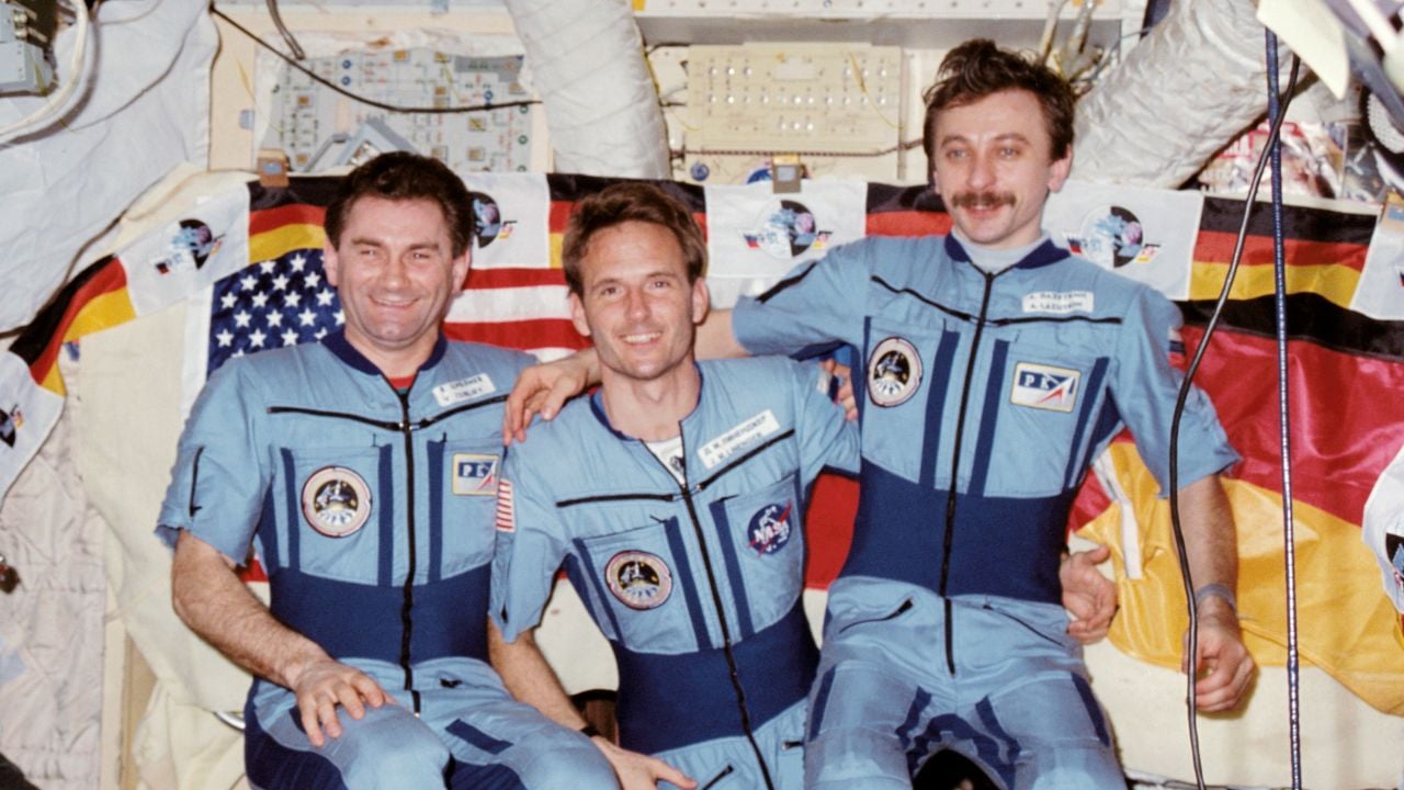 Astronauts in a spacecraft