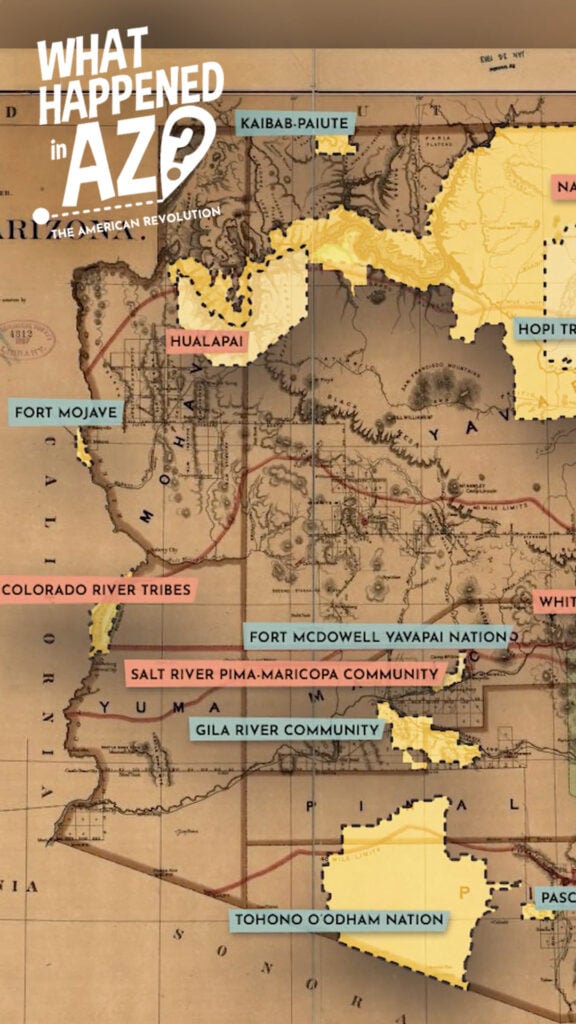 Map of the Arizona territory showing Indigenous Nations