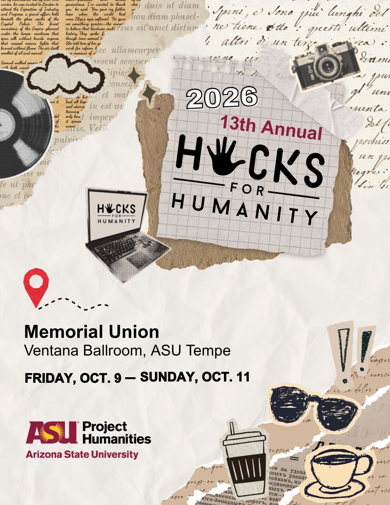 Flyer for ASU Project Humanities 13th annual Hacks for Humanity