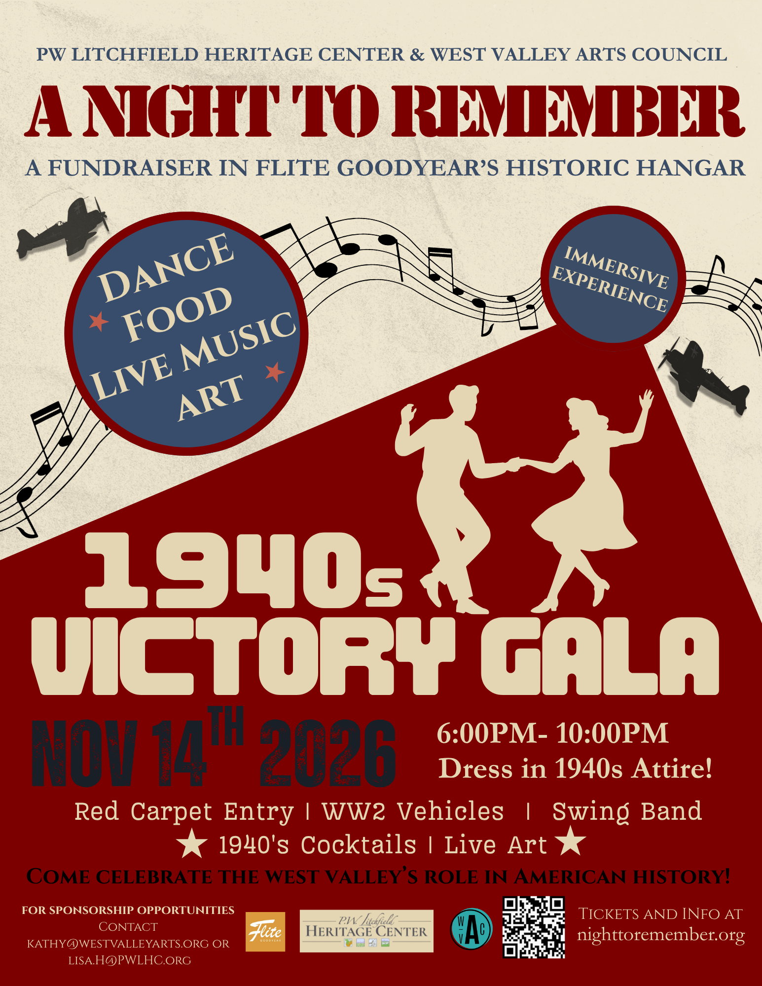 Flyer for A Night to Remember 1940s Victory Gala