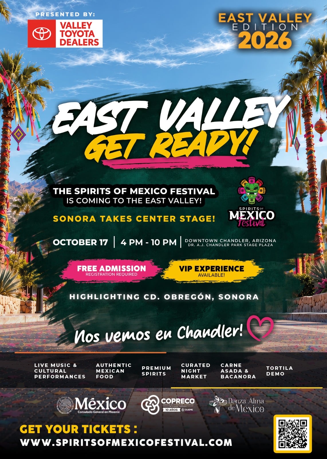 A flyer for the Spirits of Mexico Festival