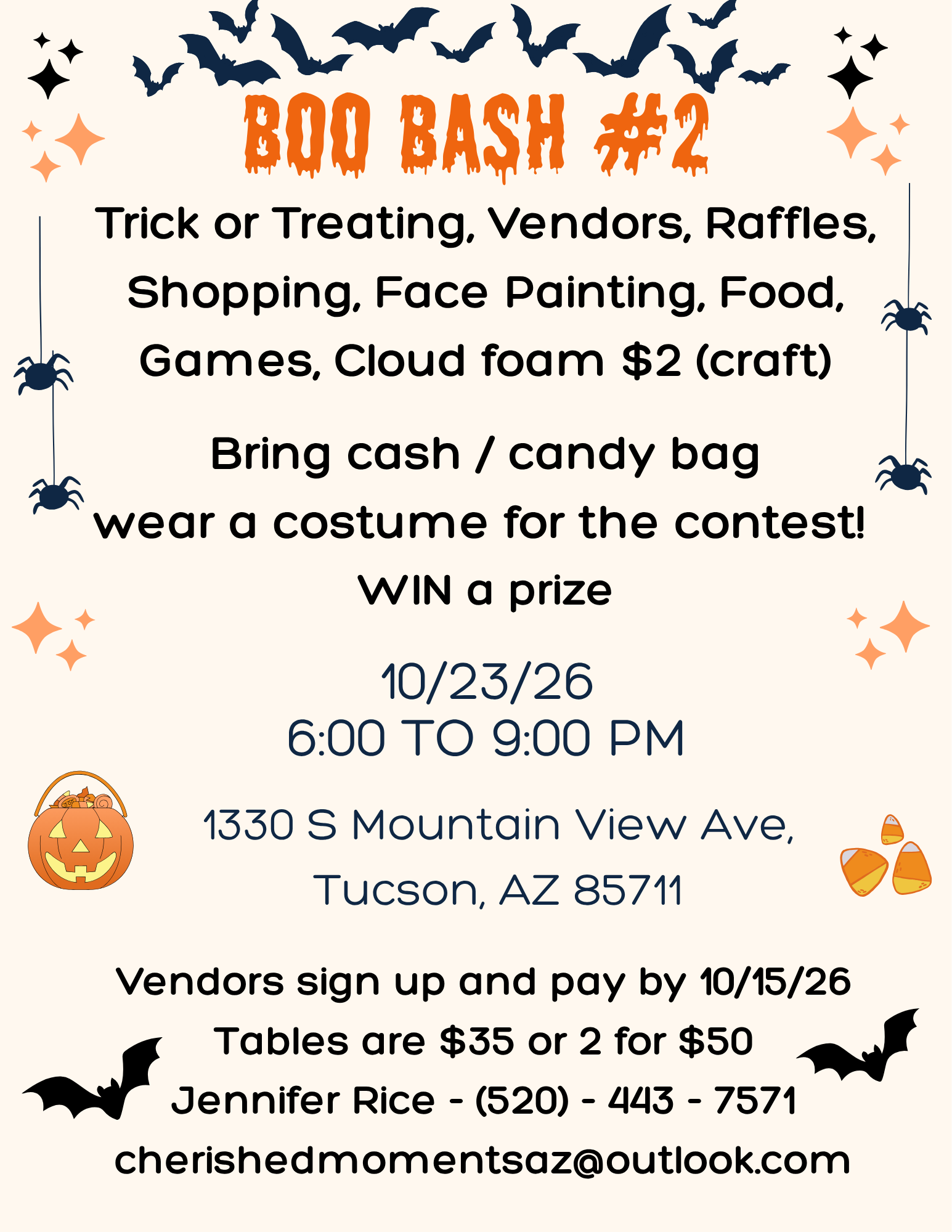 A flyer with details about the upcoming Boo Bash #2
