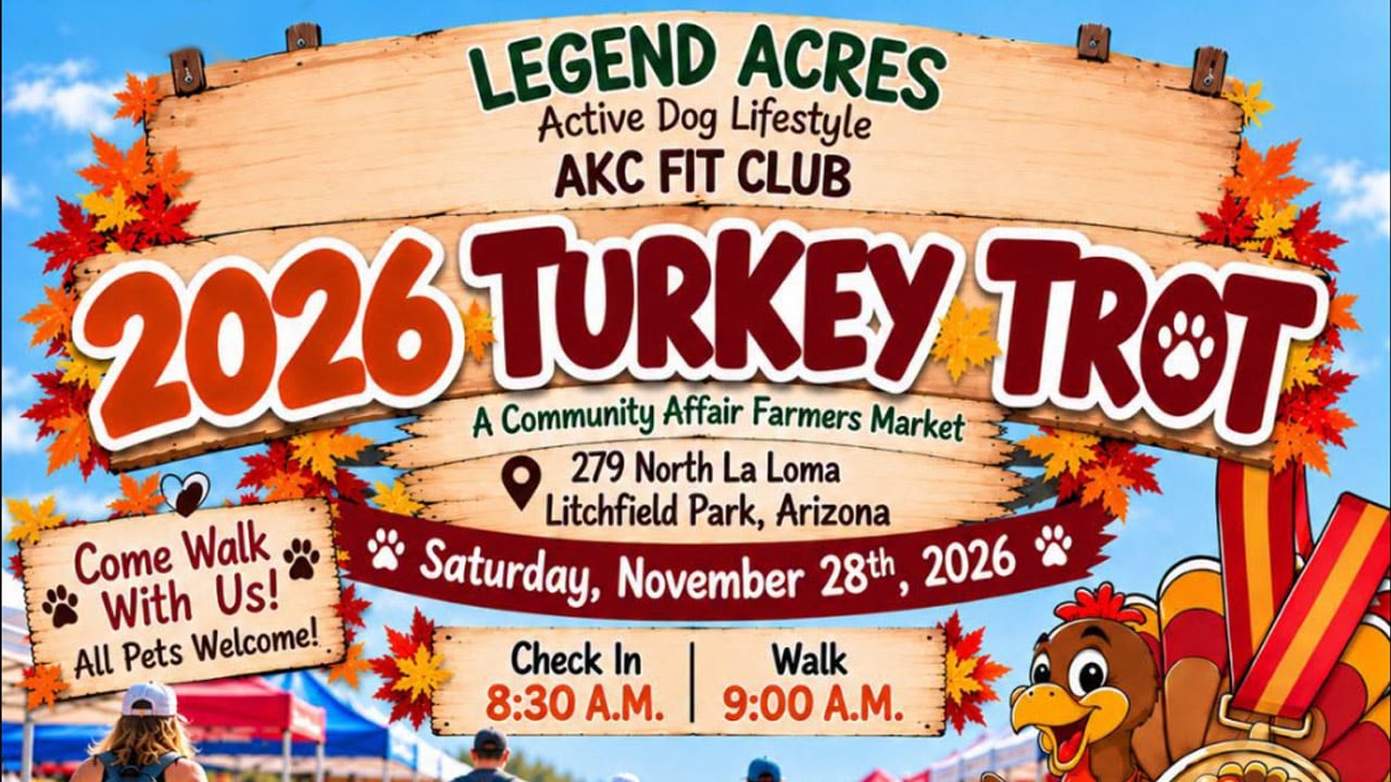 An illustration of a turkey with text reading 2026 Turkey Trot